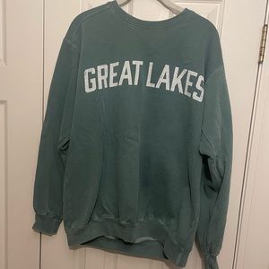 Great Lakes Co. vintage washed green sweatshirt, Size M
